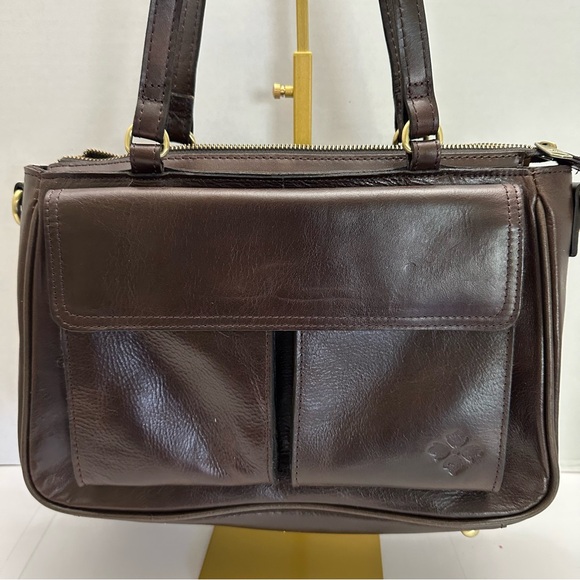 Patricia Nash Rosetti Satchel – Chocolate Leather Crossbody with Classic Briefca - Picture 1 of 10